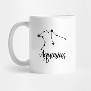 Aquarius Zodiac Constellation in Black Mug